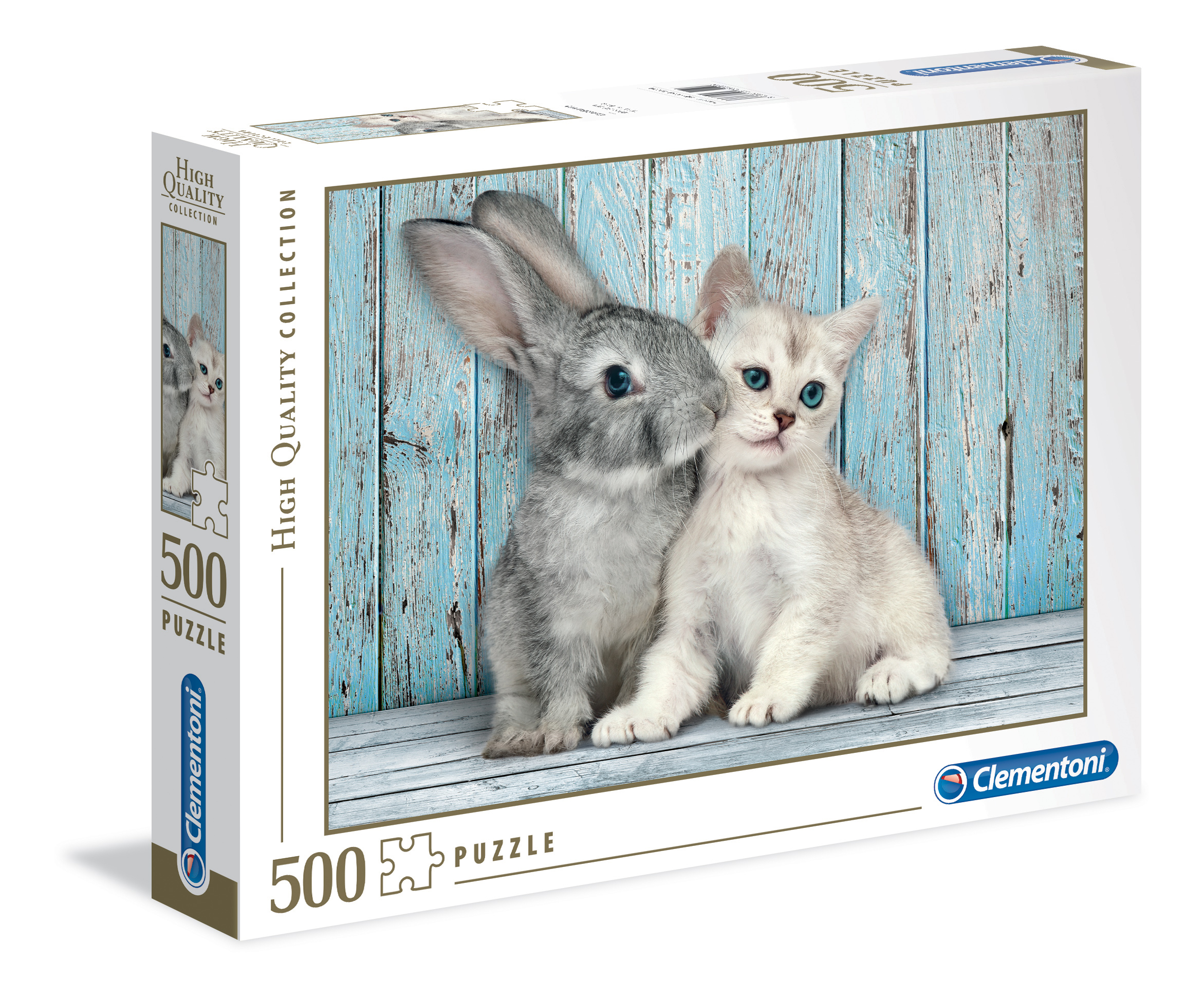 Clementoni - 35004 - Puzzle High Quality Collection Cat e Bunny 500 pezzi