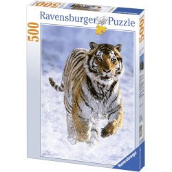 Ravensburger - Puzzle Tigre nella Neve da Adulti, Multicolore, 500 Pezzi, 878509