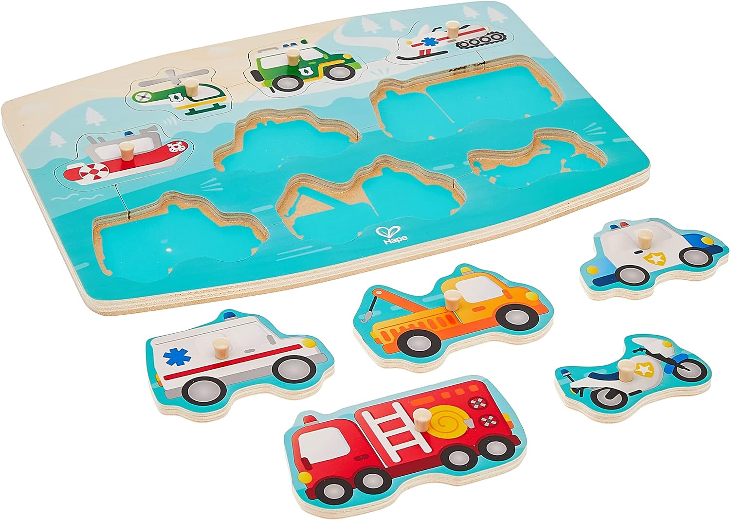 Hape - Puzzle in Legno - veicoli - Giochi In Legno