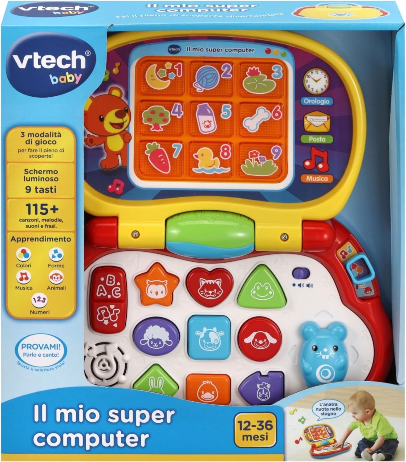 VTech Il Mio Super Computer, Computer Interattivo per Bambini, Computer con  Mouse Effetti Luminosi, Lingua Italiana VT191207