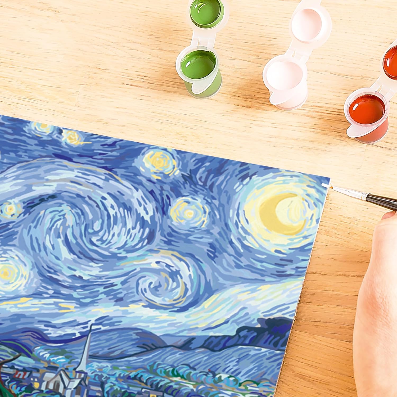 Ravensburger - CreArt ART COLLECTION Van Gogh: Notte stellata, Kit per  Dipingere con i Numeri, Contiene Tavola Prestampata 30 x