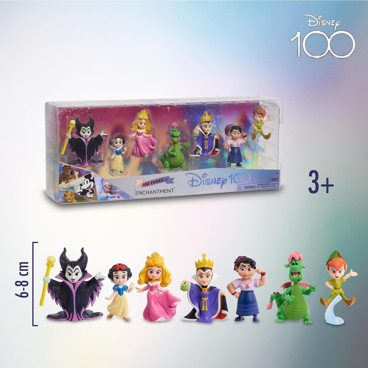 Disney 100 - Pack Enchantment, giocattolo da collezione con personaggi  Disney, include 8 figure diverse, licenza ufficiale al 10