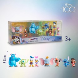 Disney 100 - Confezione Dynamic Duos, giocattolo da collezione con personaggi Disney, include 8 figure diverse, licenza ufficial