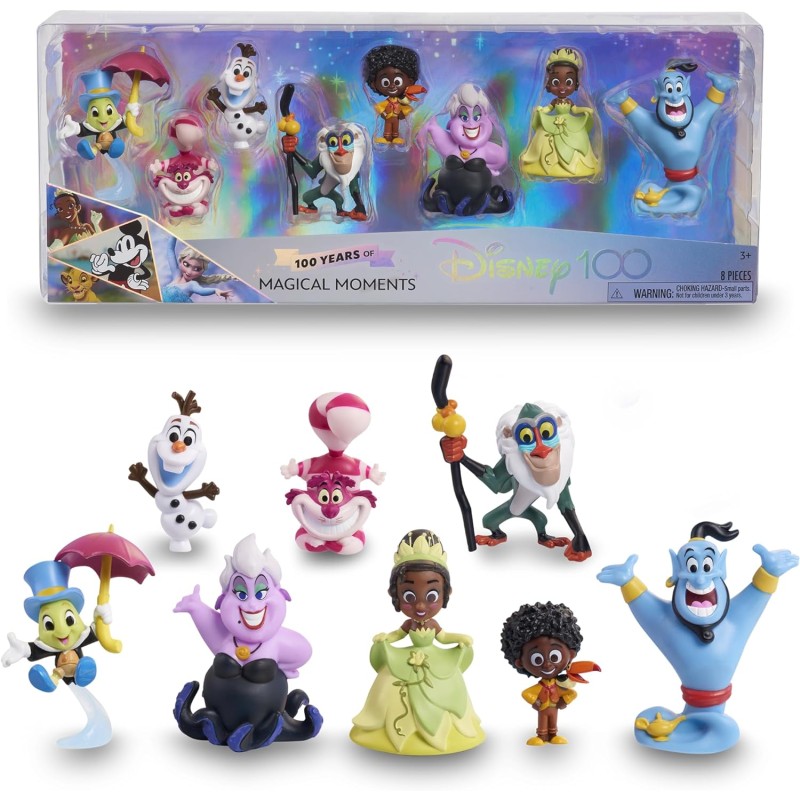 Disney 100 - Confezione Magical Moments, giocattolo da collezione con  personaggi Disney, include 8 figure diverse, licenza