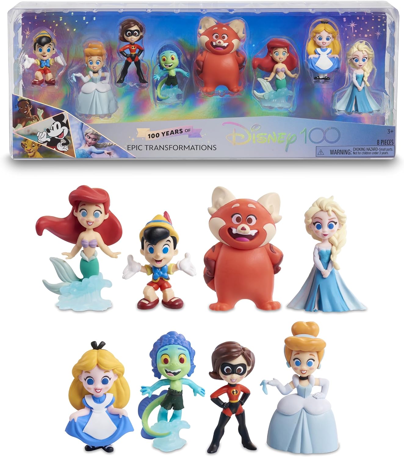 Disney 100 - Confezione Small But Mighty, giocattolo da collezione con  personaggi Disney, include 8 figure diverse