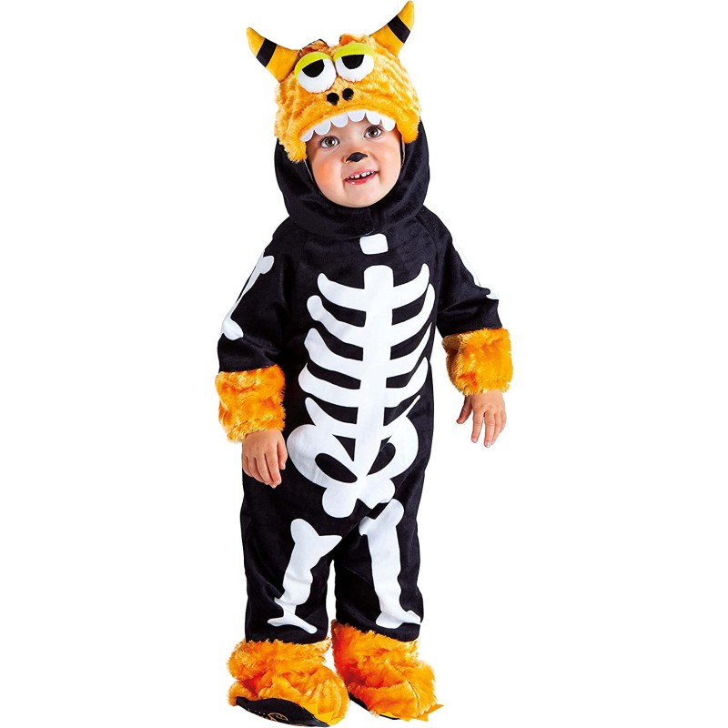 Costume 6 12 Mesi Scheletro Tuta Neonato Halloween Vestito