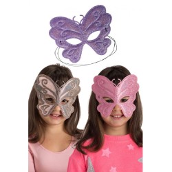 Carnival Toys - Maschera Farfalla Bimba in Tessuto Metallizzato, colori assortiti, in busta, 01791