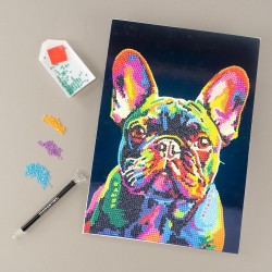 Nice Group - Diamantiny Level Up - Bulldog Francese Dipingi coi Numeri, Multicolore, 21 x 29,7 x 0,3 cm - NICE96023