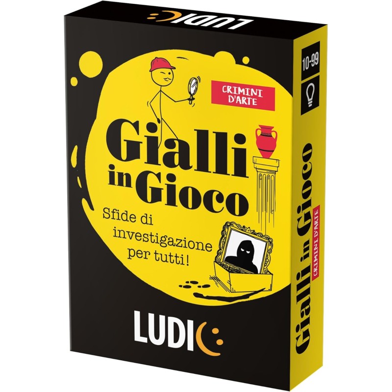 Ludic - Gialli in Gioco, Crimini d Arte Sfide di investigazione per tutti, Gioco Di SocietÃ  Formato Viaggio per 2+ Giocatori, I