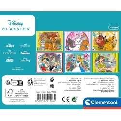 Clementoni - Disney Classics Classics-12 Pezzi Bambini 3 Anni, Cartoni Animati, Cubi, Puzzle, 41196