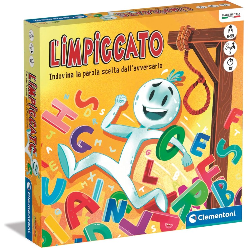 Clementoni - L impiccato Tavolo Bambini 6 Anni, societÃ  per Famiglie, Gioco di Vocaboli, 2 Giocatori, in Italiano, 16814