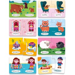 Clementoni - Sapientino Flashcards, I Contrari, Gioco Didattico Educativo con Tessere Illustrate da Accoppiare, per Bambini 2 An