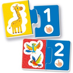 Clementoni - Sapientino Flashcards, Numeri e QuantitÃ , Tessere Illustrate da Accoppiare con Numeri e Animali, Gioco Educativo p