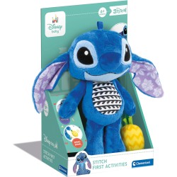 Clementoni - Disney Baby First Activities Stitch-Peluche, Gioco Prima Infanzia, Giocattolo Prime attivitÃ , Pupazzo Neonato, Lav