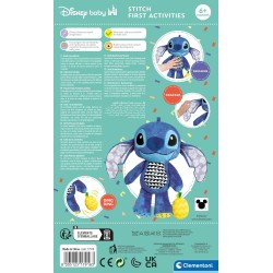 Clementoni - Disney Baby First Activities Stitch-Peluche, Gioco Prima Infanzia, Giocattolo Prime attivitÃ , Pupazzo Neonato, Lav