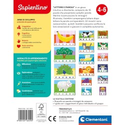 Clementoni - Sapientino Flashcards, Lettere E Parole, Gioco Educativo per Bambini 4 Anni con Tessere Illustrate, Made In Italy, 