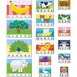 Clementoni - Sapientino Flashcards, Lettere E Parole, Gioco Educativo per Bambini 4 Anni con Tessere Illustrate, Made In Italy, 