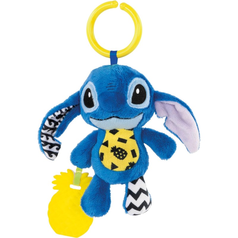 Clementoni - Disney Baby On The Go Plush Stitch-Peluche Prima Infanzia, Giocattolo Prime attivitÃ , Pupazzo Neonato, Gioco Passe