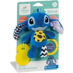 Clementoni - Disney Baby On The Go Plush Stitch-Peluche Prima Infanzia, Giocattolo Prime attivitÃ , Pupazzo Neonato, Gioco Passe