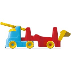 Clementoni - Tumbling Car Transporter in Plastica Riciclata con Camion Trasportatore, Pista per Auto e Macchinina, Gioco Prima I