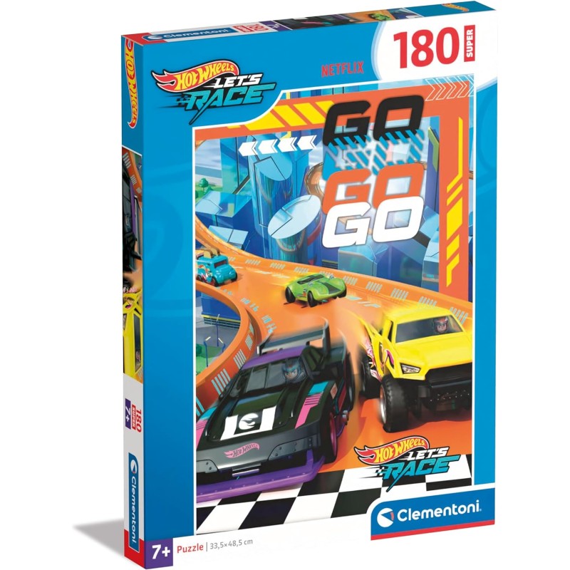 Clementoni - Hot Wheels Supercolor Wheels-180 Pezzi Bambini 7 Anni, Puzzle Cartoni Animati, 29789