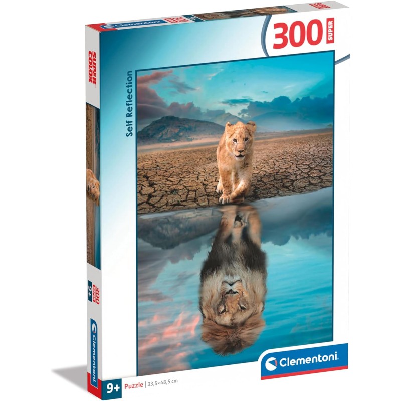 Clementoni - Supercolor Self Reflection-300 Pezzi Bambini 9 Anni, Puzzle Illustrazione, Animali, 21719