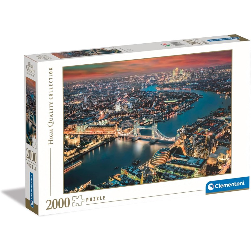 Clementoni - Collection-London aerial view-2000 Pezzi-Puzzle, Orizzontale, Divertimento Per Adulti, 32082