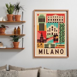 Clementoni - Style in The City Milano-1000 Pezzi, Puzzle CittÃ , Illustrazioni D Autore, Verticale, Divertimento per Adulti, 398