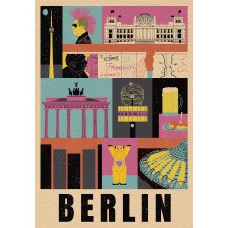 Clementoni - Style in The City Berlin-1000 Pezzi, Puzzle CittÃ , Illustrazioni D Autore, Verticale, Divertimento per Adulti, 398