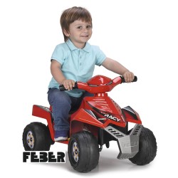 FEBER- Quad Racy Veicolo, 6 V, Colore Rosso, 800011252