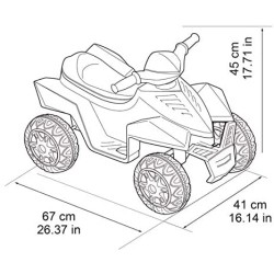 FEBER- Quad Racy Veicolo, 6 V, Colore Rosso, 800011252