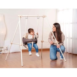 Smoby - Dolce Altalena Confort, 6 mesi, seggiolino imbottito sfoderabile, struttura in metallo, h 120 cm, indoor/outdoor