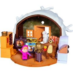 Simba - Masha e Orso Playset Casa Inverno, Inclusi Masha e Orso con Tanti Accessori - 109301023
