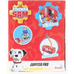 Simba - Sam il pompiere Camion Jupiter Pro, 3 anni, cm 31, con luci e suoni, scala girevole e pieghevole, personaggi di Sam e ca