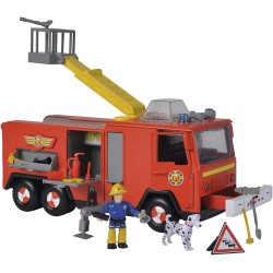 Simba - Sam il pompiere Camion Jupiter Pro, 3 anni, cm 31, con luci e suoni, scala girevole e pieghevole, personaggi di Sam e ca