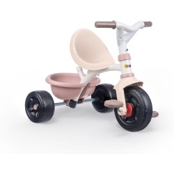 Smoby - Triciclo Be Fun Rosa, evolutivo, con struttura in metallo, asta parentale removibile, 15 mesi