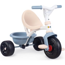 Smoby - Triciclo Be Fun azzurro, evolutivo, con struttura in metallo, asta parentale removibile, 15 mesi