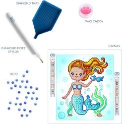 A di Arte - DIAMOND DOTZÂ® Dotzies Sweet Swimmer, trapano parziale, Dotz circolare, kit per pittura con diamanti, kit di arte co