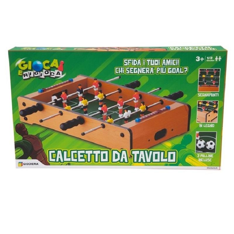 Gioca e Rigioca - Calcetto Legno da Tavolo 31x51x10 cm