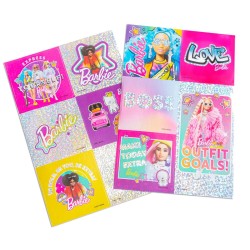 Barbie Extra Fluffy Diario Set Ragazze Cancelleria Personale Log Pom Pen, Clip di carta, Adesivi olografici Regalo Bambini 5+