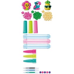 Clementoni - Set Penne Colorate - Idea, Create Your Pens: Tropical, Penna Personalizzabile, Gioco Creativo Laboratorio Bambina, 