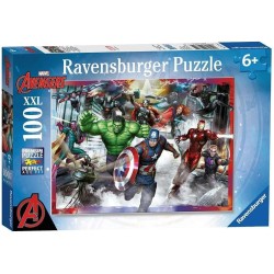 Ravensburger - Puzzle XXL Marvel Avengers, Idea Regalo per Bambini 6+ Anni, Gioco Educativo e Stimolante, 100 pezzi, 49x36cm