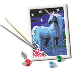 Ravensburger - CreArt Serie E: Magico Unicorno, Kit per Dipingere con i Numeri, Contiene una Tavola Prestampata, Pennello, Color