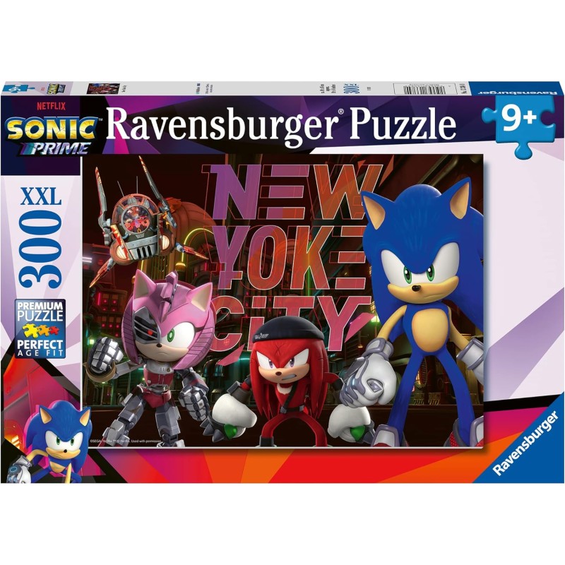Ravensburger - Puzzle XXL Netflix Sonic Prime, Idea Regalo per Bambini 9+ Anni, Gioco Educativo e Stimolante, 300 pezzi