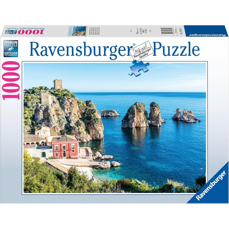 Ravensburger - Puzzle Faraglioni di Scopello, Sicilia, 1000 Pezzi, Idea regalo, per Lei o Lui, Puzzle Adulti