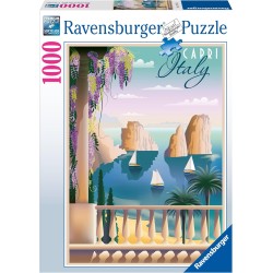 Ravensburger - Puzzle Cartolina da Capri, Italia, 1000 Pezzi, Idea regalo, per Lei o Lui, Puzzle Adulti