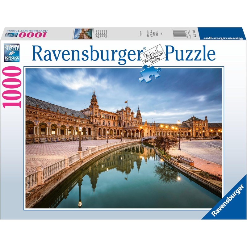 Ravensburger - Puzzle Piazza di Spagna, Siviglia, 1000 Pezzi, Idea regalo, per Lei o Lui, Puzzle Adulti