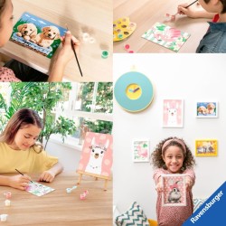 Ravensburger - CreArt, Lupi al Chiaro di Luna con Glitter, Gioco Creativo per Bambini, Contiene una Tavola Prestampata e un Trac