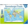 Ravensburger - Puzzle Mappa del mondo, 200 Pezzi XXL, EtÃ  Raccomandata 8+ Anni