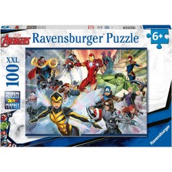 Ravensburger - Puzzle XXL Marvel Avengers, Idea Regalo per Bambini 6+ Anni, Gioco Educativo e Stimolante, 100 pezzi, 49x36cm